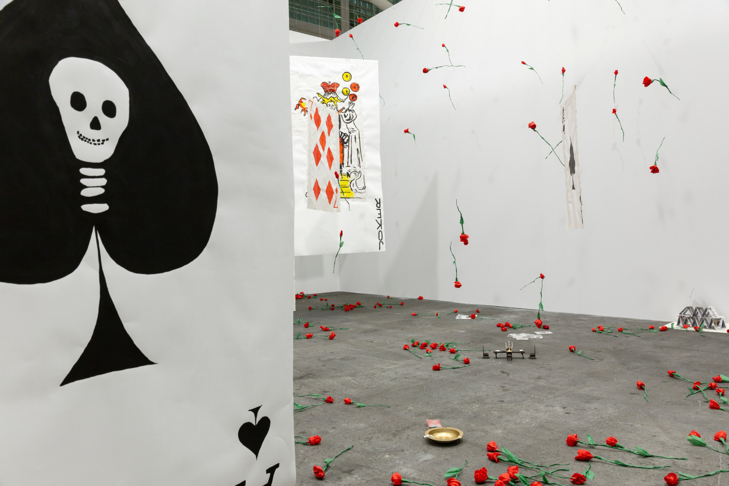 Installation view, Karen Kilimnik, The Joker Episode of The Avengers, Art Basel Unlimited, Basel, 2024