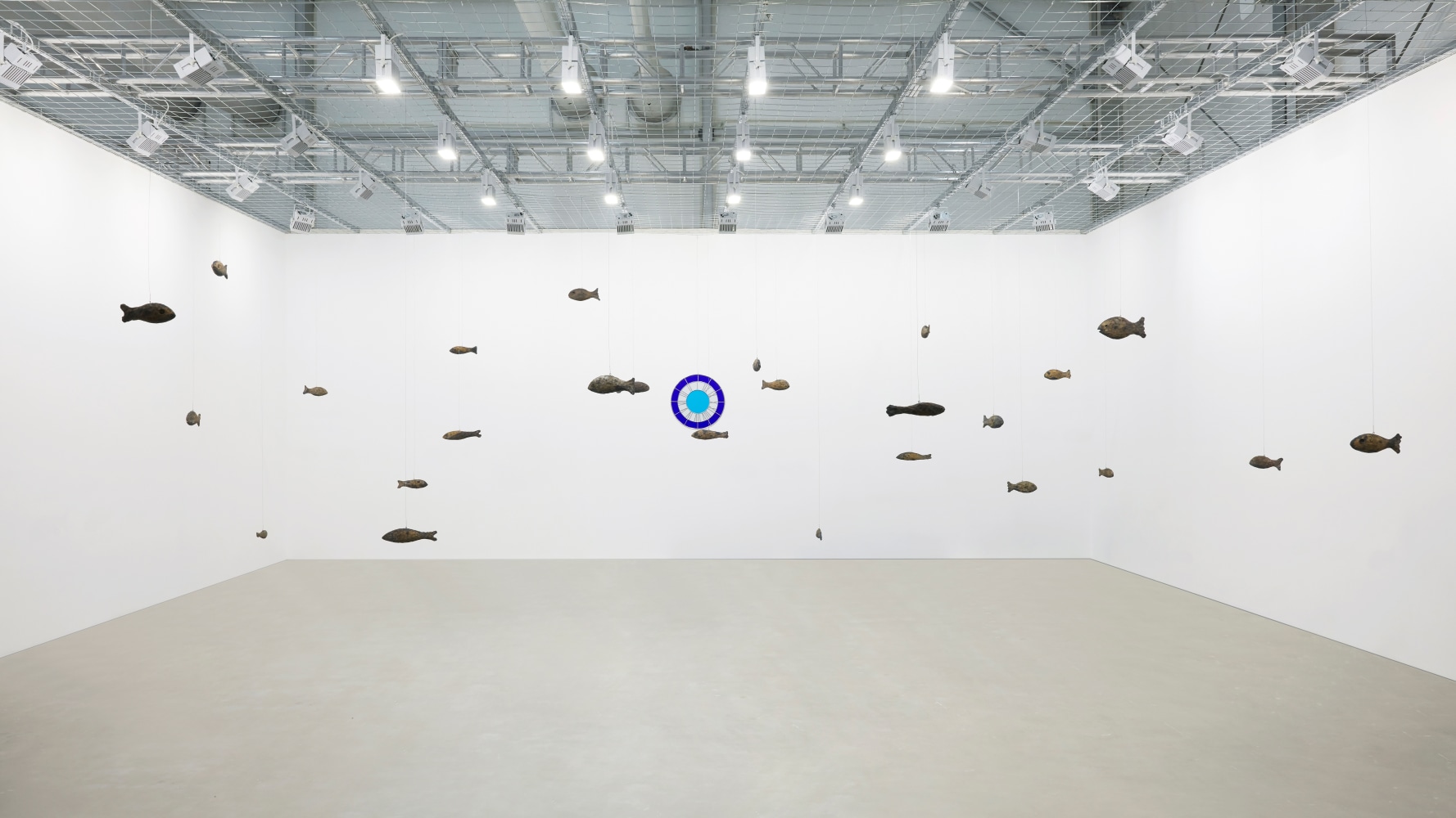 Installation view of sculptures by Ugo Rondinone