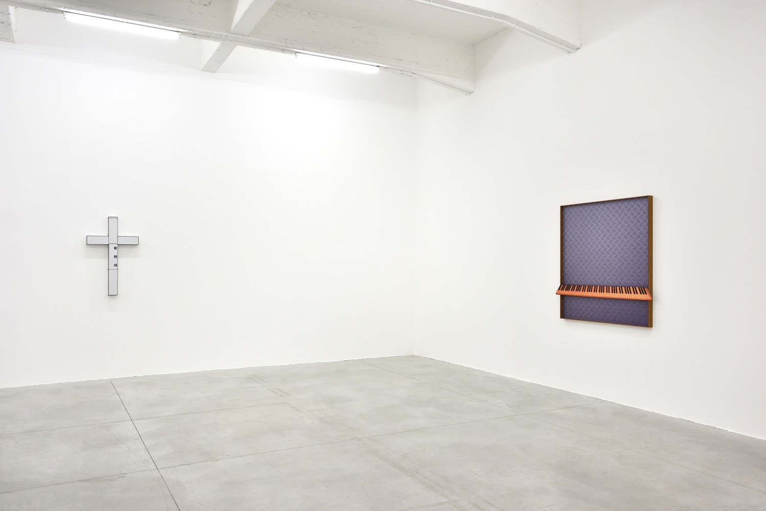 Installation view of sculptures by Valentin Carron