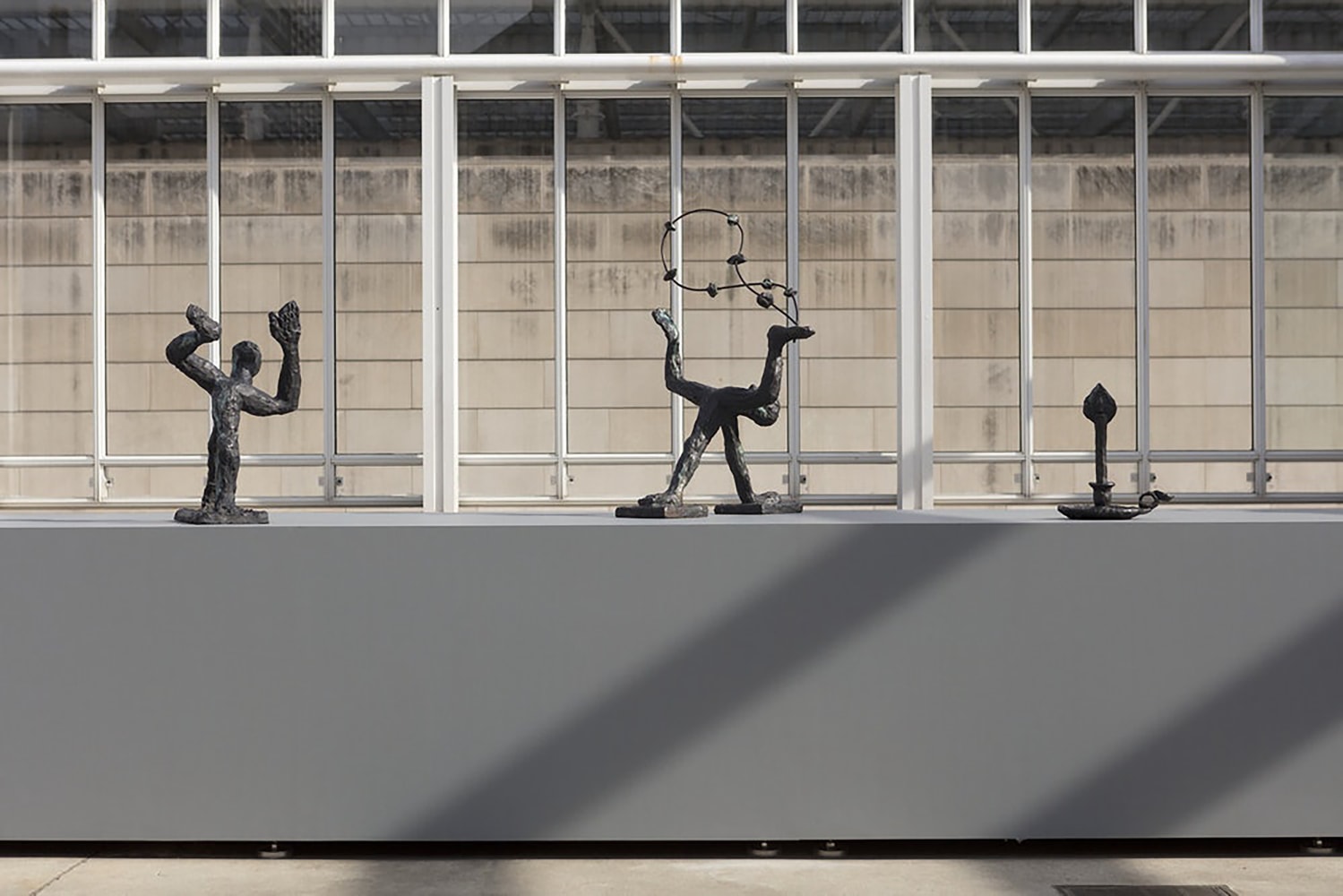 Installation view of sculptures by Andrew Lord