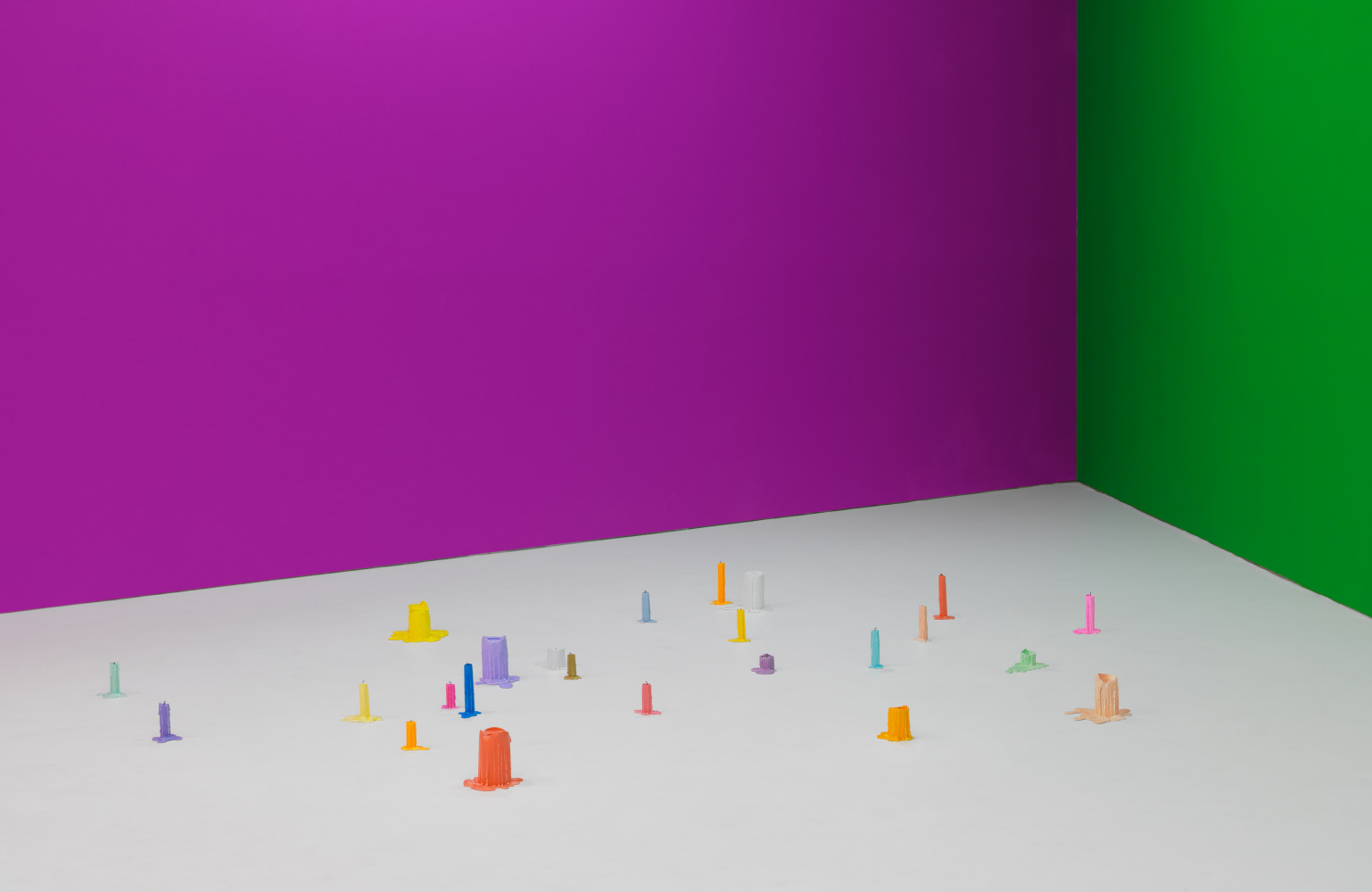 Installation view of sculptures by Ugo Rondinone