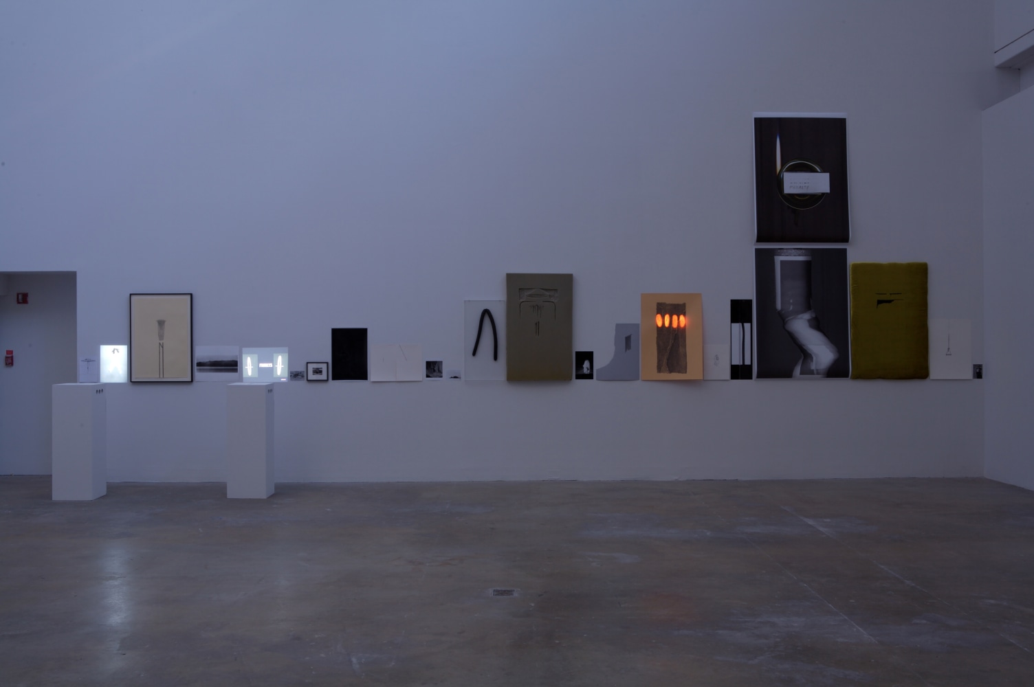 Installation view of sculptures by Trisha Donnelly