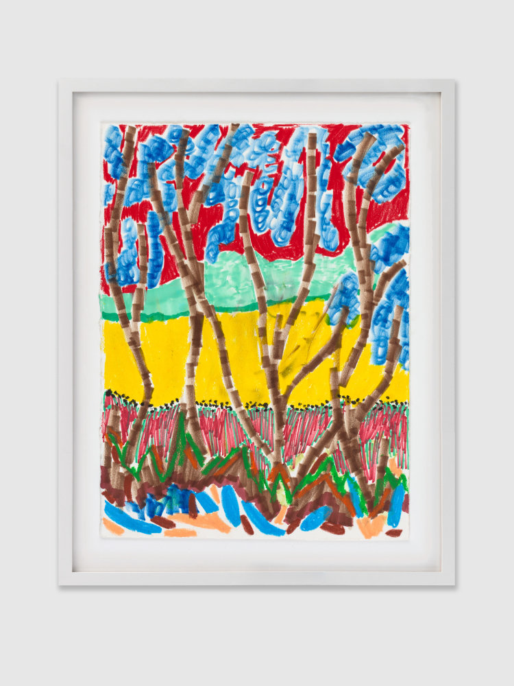 DANCING IN THE WIND 2020 Mixed media on paper Image 38 x 28 cm / 15 x 11 in Frame 48 x 38 x 3.5 cm / 18 7/8 x 15 x 1 3/8 in