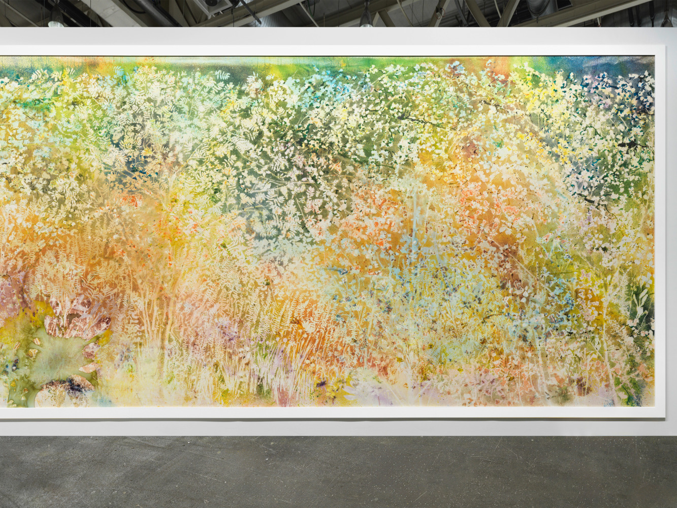 Installation view, Sam Falls, Spring to Fall, Art Basel Unlimited, Basel, 2024
