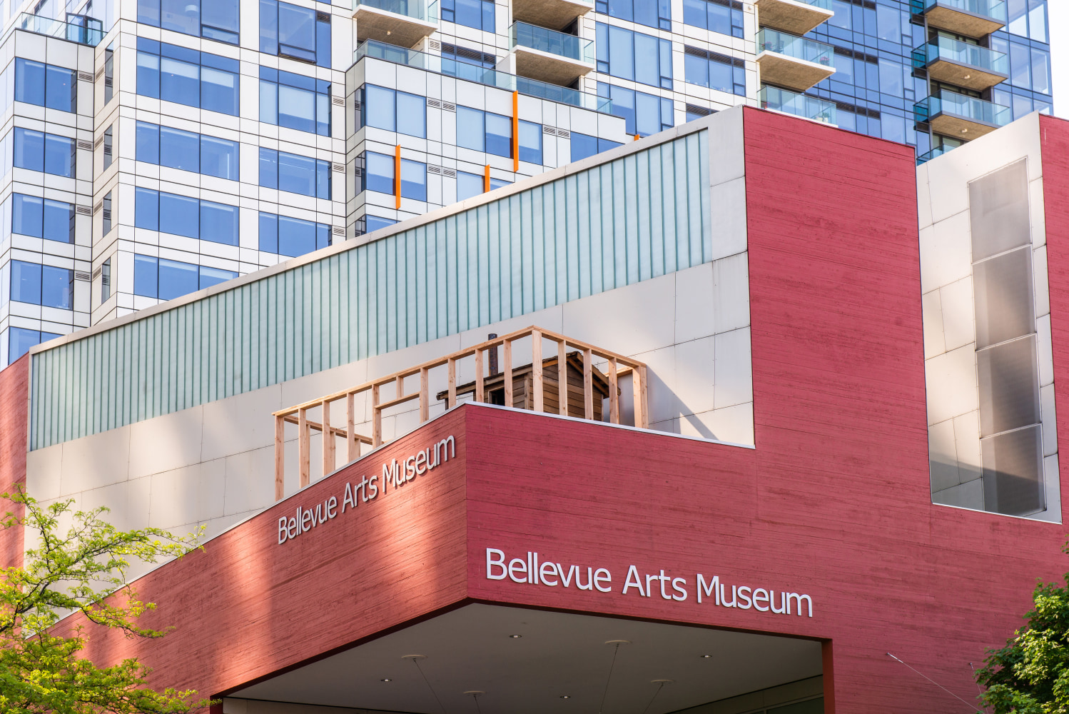 Installation view of sculpture by Oscar Tuazon