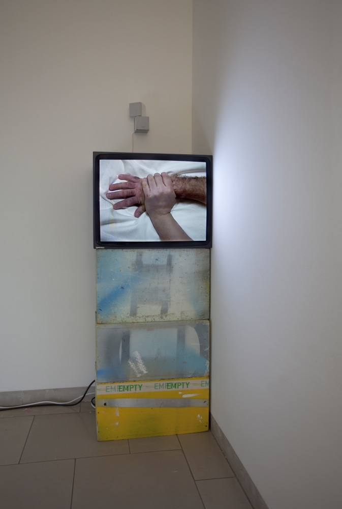 Installation view of video work by Douglas Gordon
