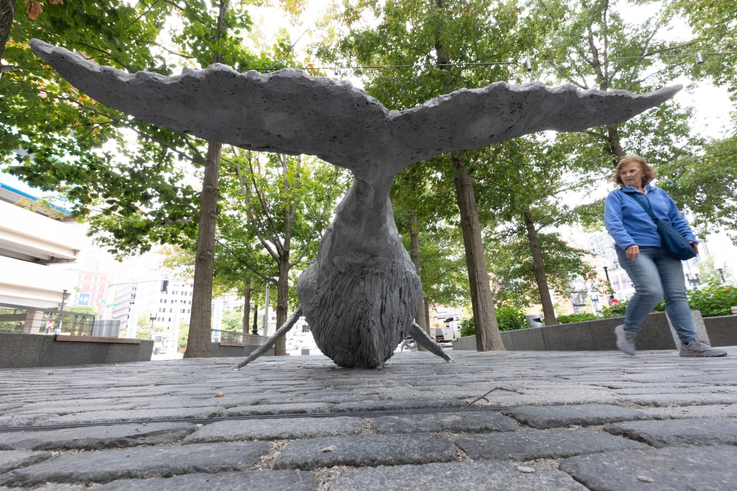 Installation view, Jean-Marie Appriou, Whale Song, Central Wharf, Boston, 2024