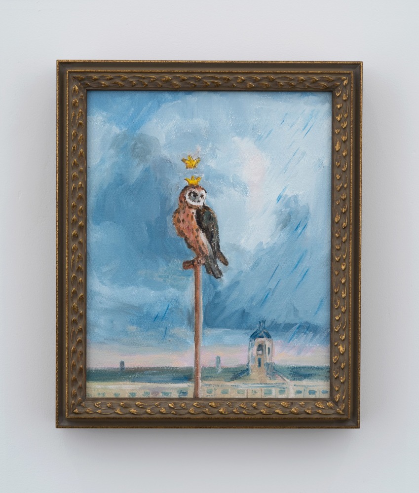 the owl, town watch, the flood approaches

2017
Water soluble oil color on canvas
26 x 21 cm / 10 1/4 x 8 1/4 in
Frame 29 x 23.5 x 3.5 cm / 11 3/8 x 9 3/8 x 1 3/8 in

&amp;copy; Karen Kilimnik