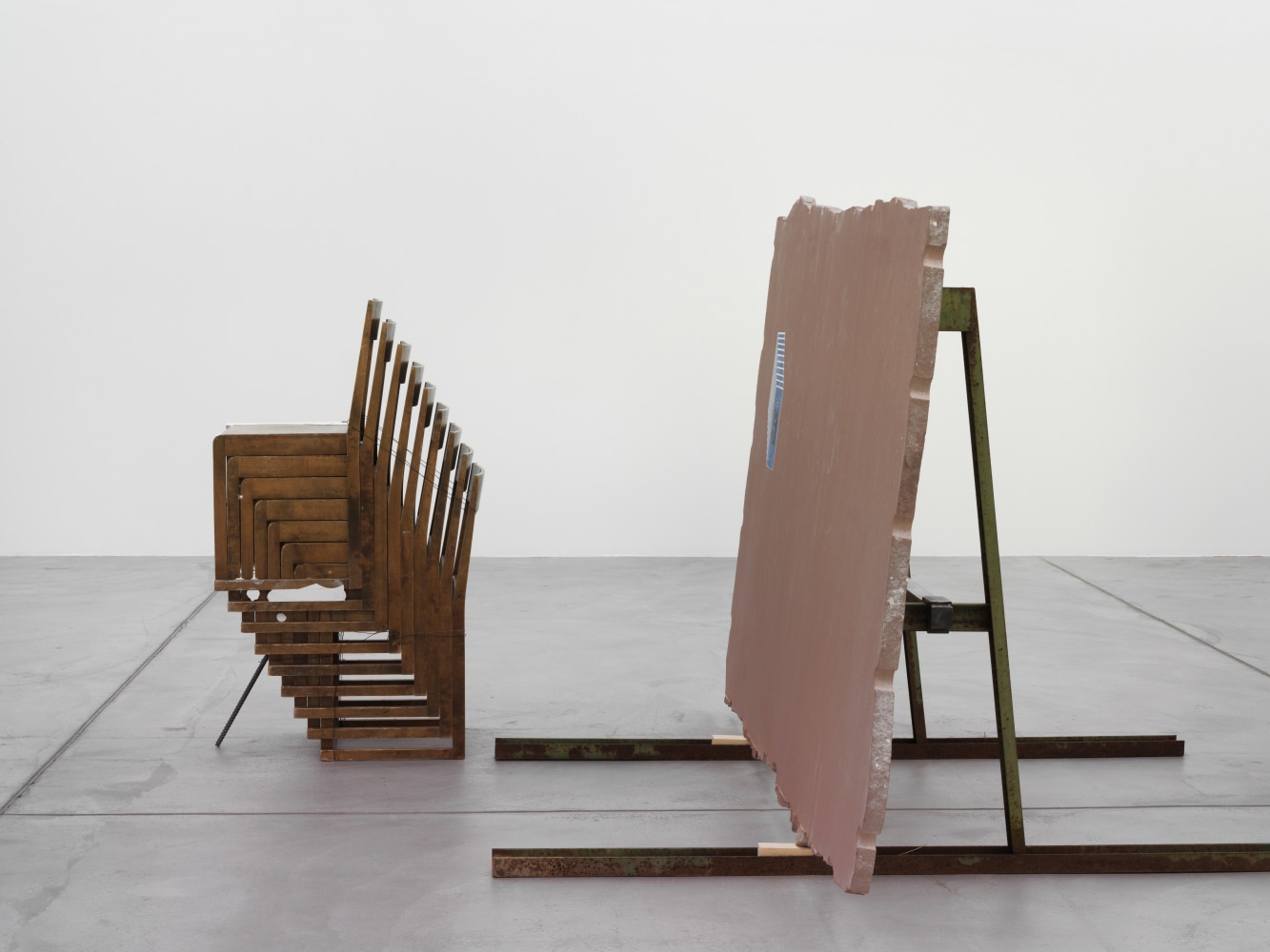 Installation view of Matias Faldbakken sculpture installation exhibition