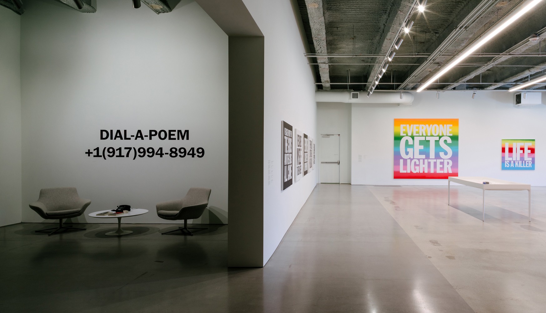 Installation view, John Giorno, No Nostalgia, Marciano Art Foundation, Los Angeles, 2025