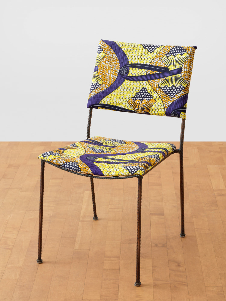 Stuhl

ca. 1996

Rebar, wood, foam, cotton (african fabrics)

Open edition

84 x 44 x 43 cm / 33 1/8 x 17 3/8 x 16 7/8 in

&amp;copy; Archiv Franz West &amp;copy; Estate Franz West