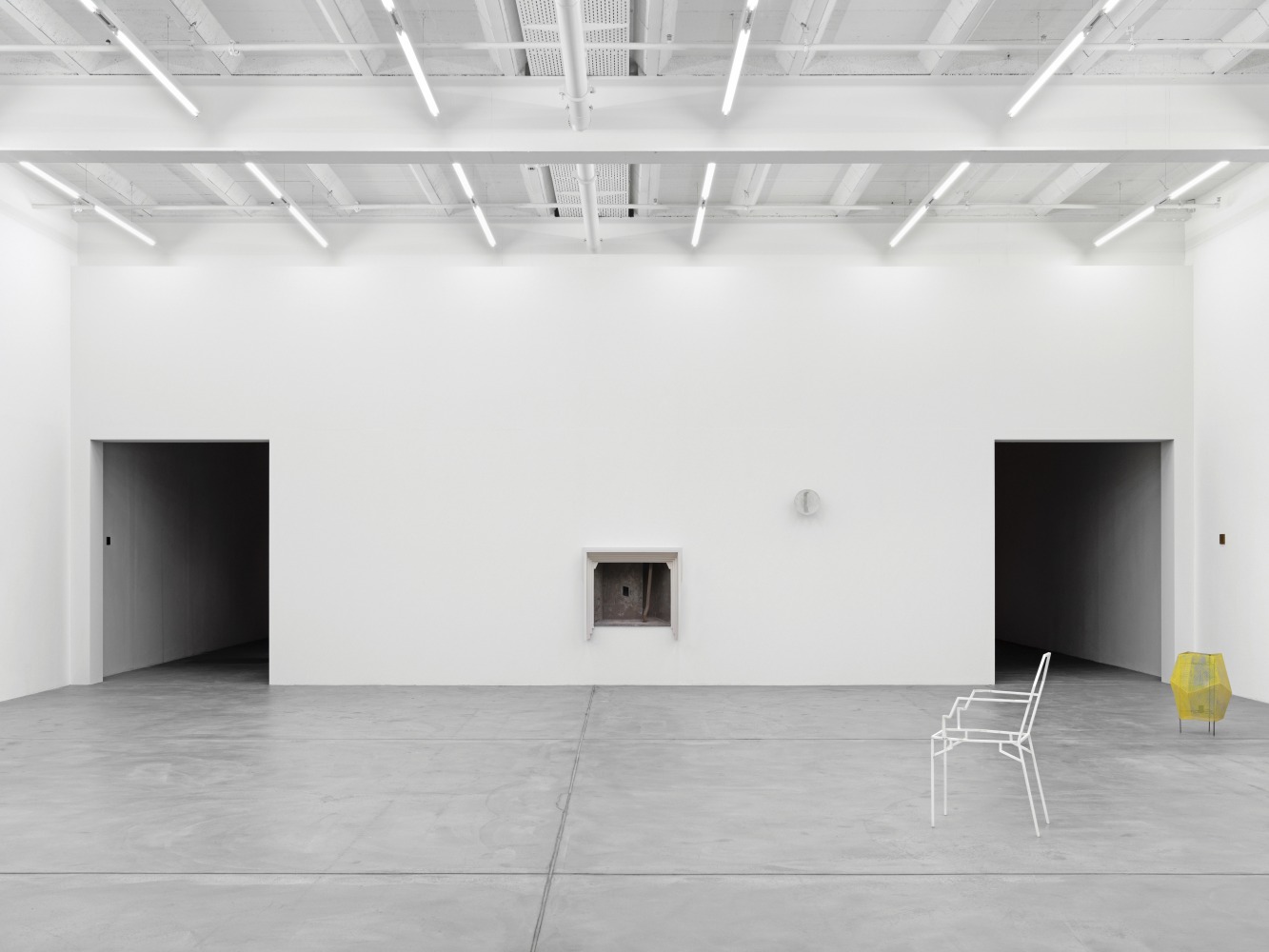 Installation view of Martin Boyce sculpture and photography exhibition