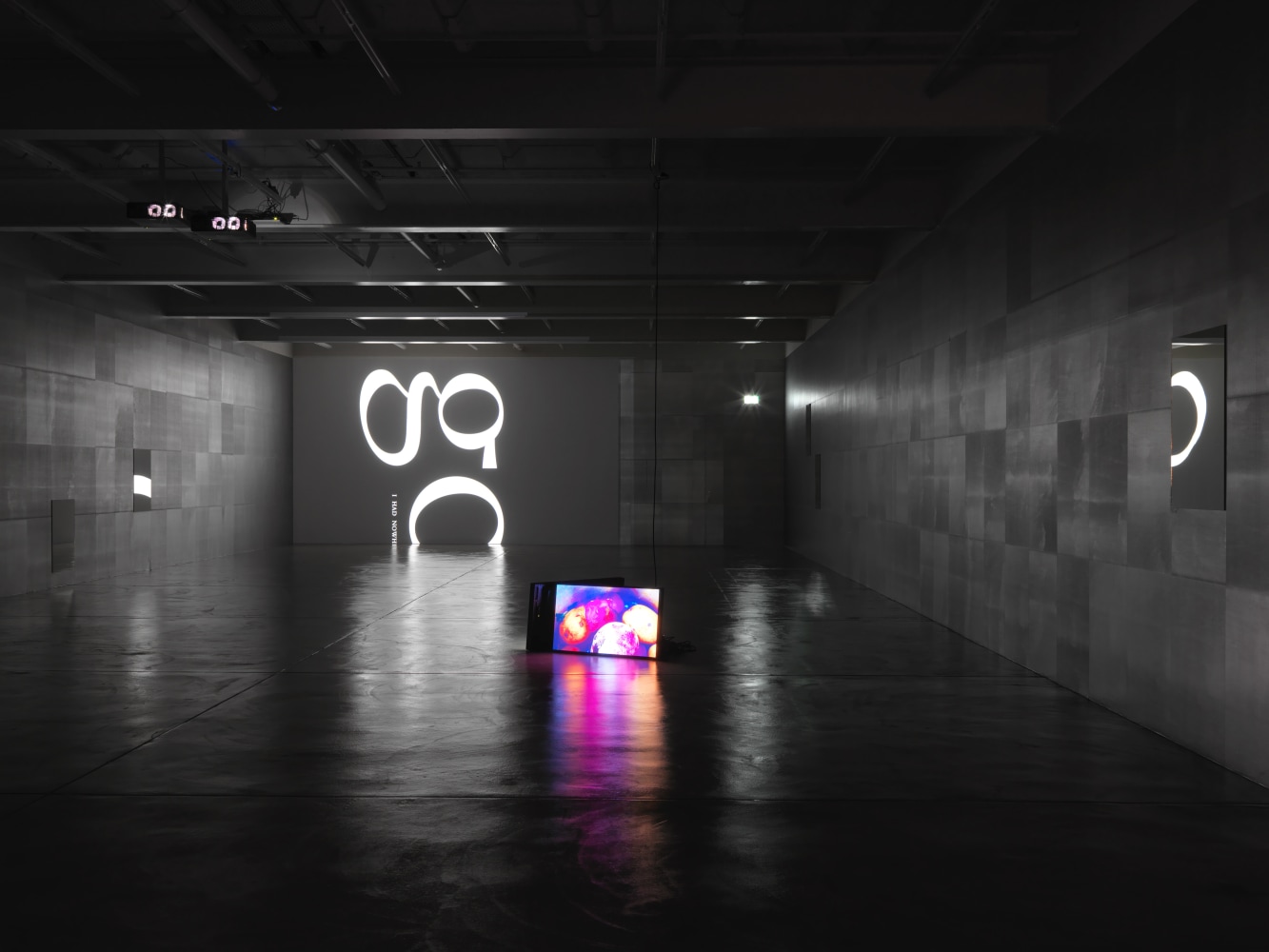 Installation view of Douglas Gordon film and installation exhibition