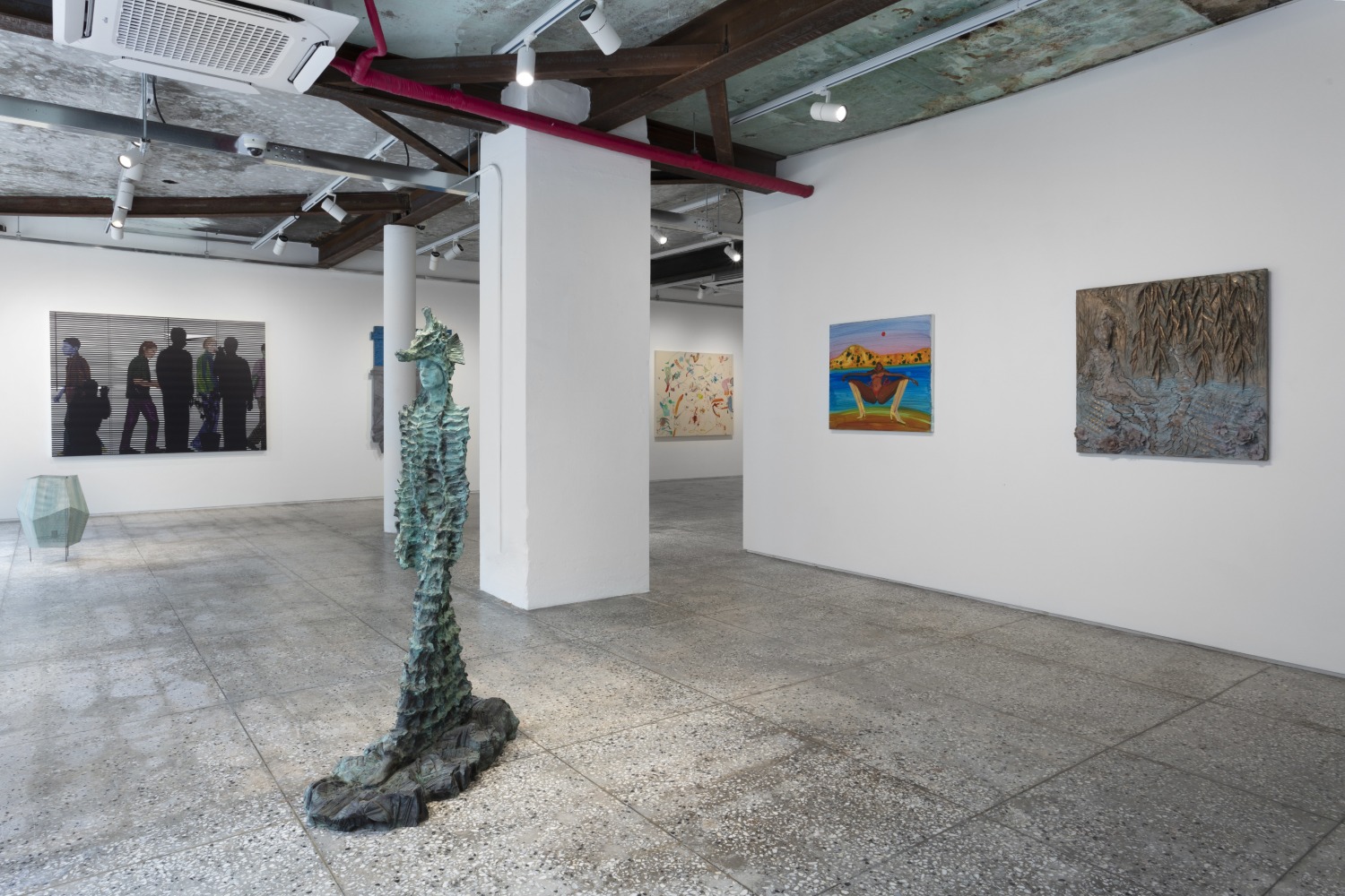 Installation view, Jean-Marie Appriou, Martin Boyce, Austin Eddy, Amy Feldman, Louisa Gagliardi, Matthew Angelo Harrison, Shara Hughes, Wyatt Kahn, Sofia Mitsola, Chemu Ng&amp;rsquo;Ok, Tobias Pils, Tschabalala Self, Sue Williams, Galerie Eva Presenhuber, Taxa, Seoul, 2023
&amp;copy; the artists
Courtesy the artists and Galerie Eva Presenhuber, Zurich / Vienna
Photo: Sebastiano Pellion di Persano