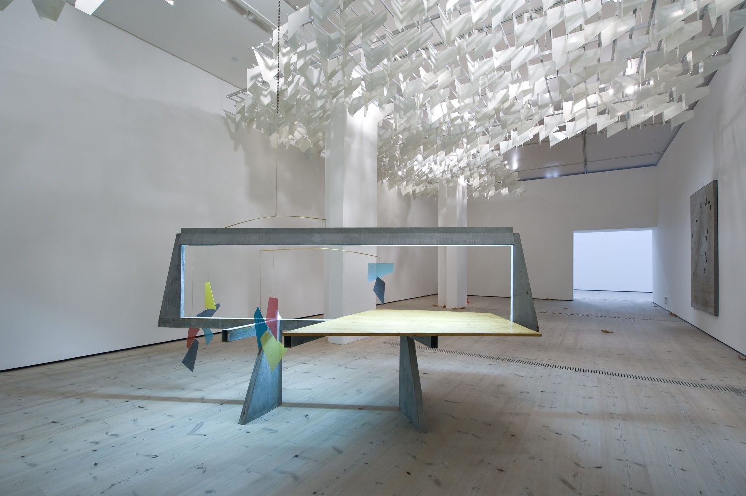 Installation view of sculptures by Martin Boyce
