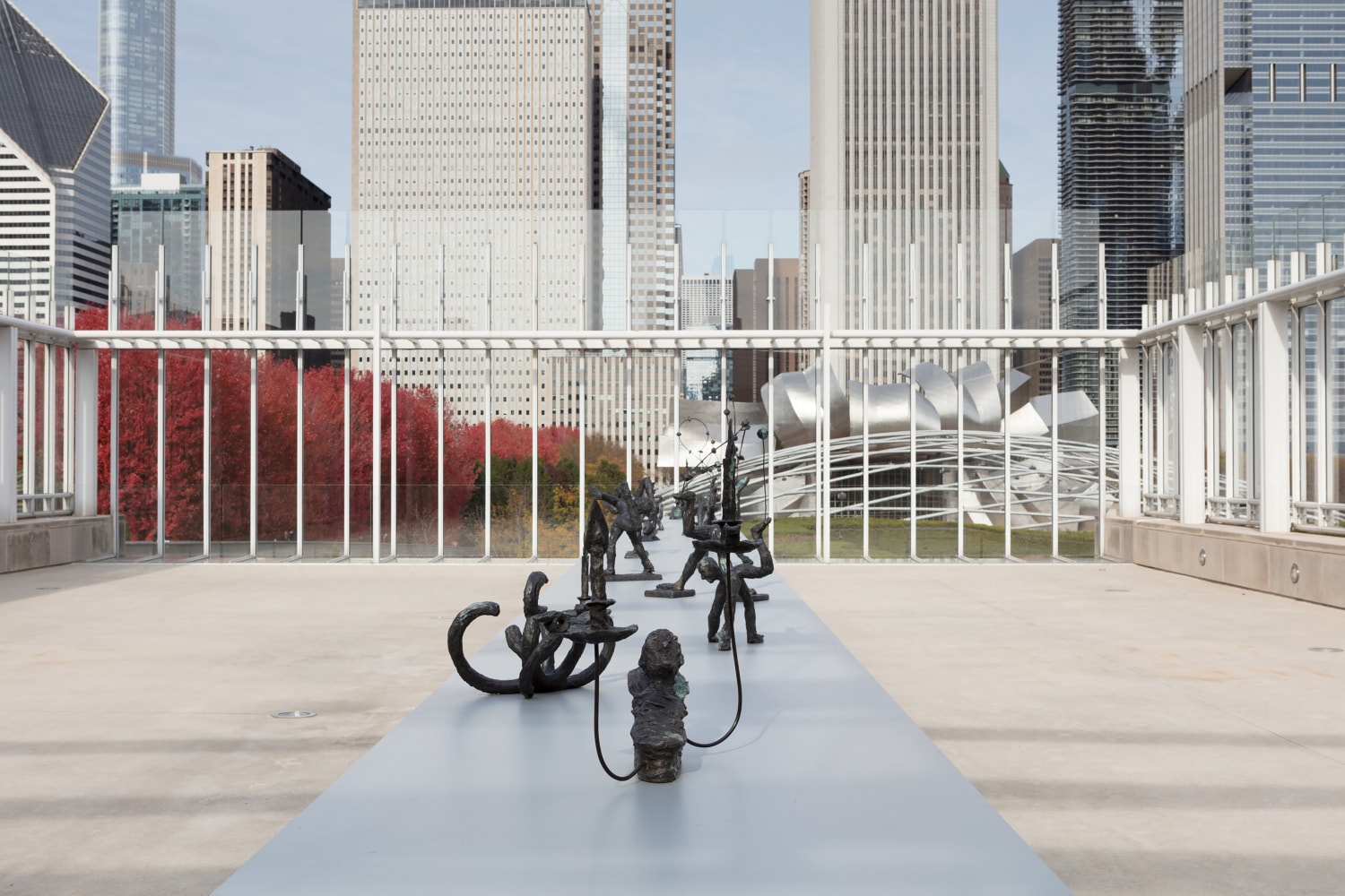 Installation view of sculptures by Andrew Lord