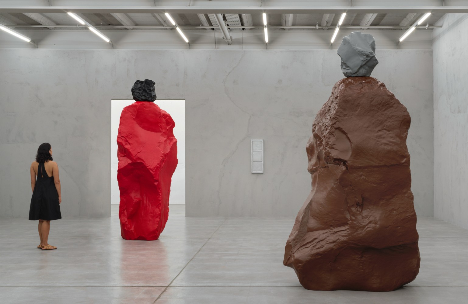 Installation view of sculptures by Ugo Rondinone