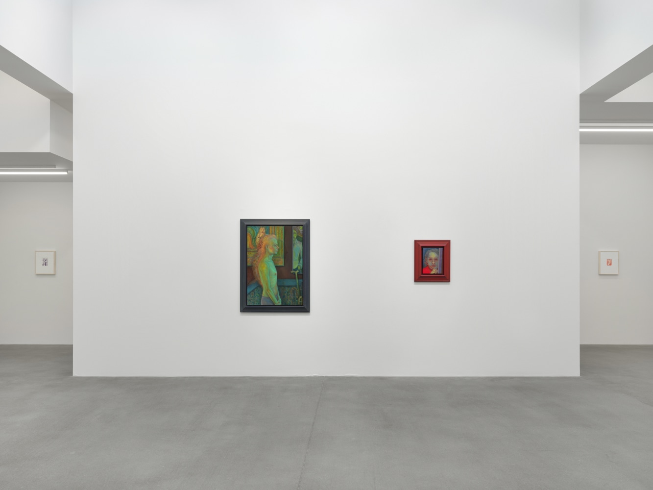 Installation view of paintings by Steven Shearer