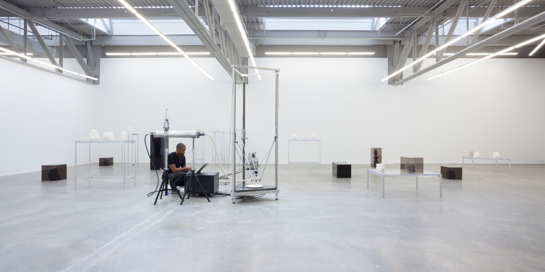 Installation view of sculptures by Matthew Angelo Harrison