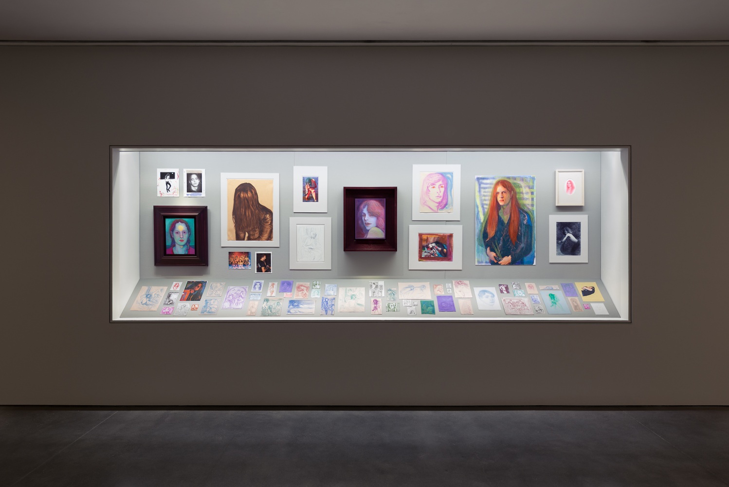 Installation view of paintings by Steven Shearer