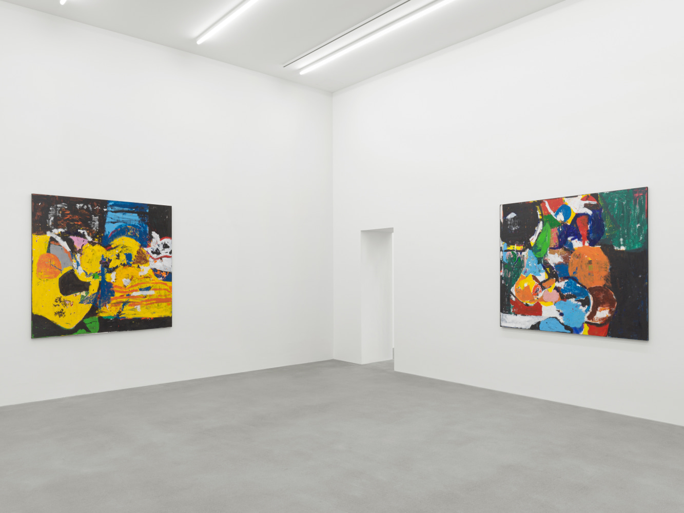 Installation view of Joe Bradley painting and drawing exhibition