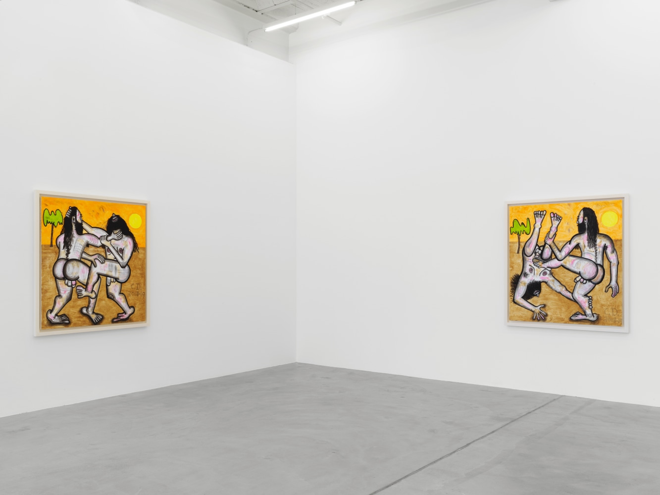 Installation view of Carroll Dunham painting exhibition