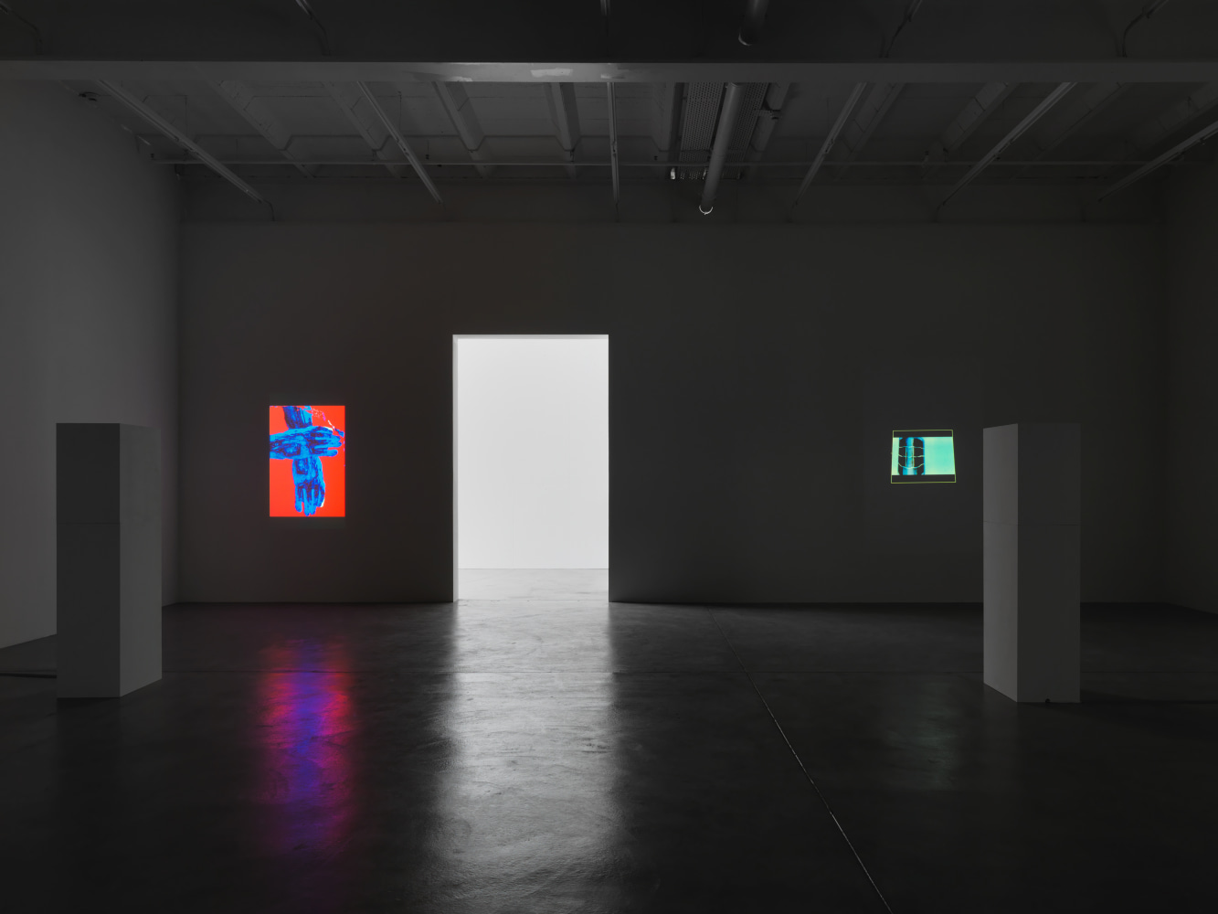 Installation view of Trisha Donnelly light and film installations