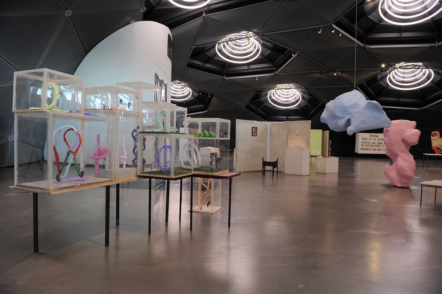 Installation view of works by Franz West