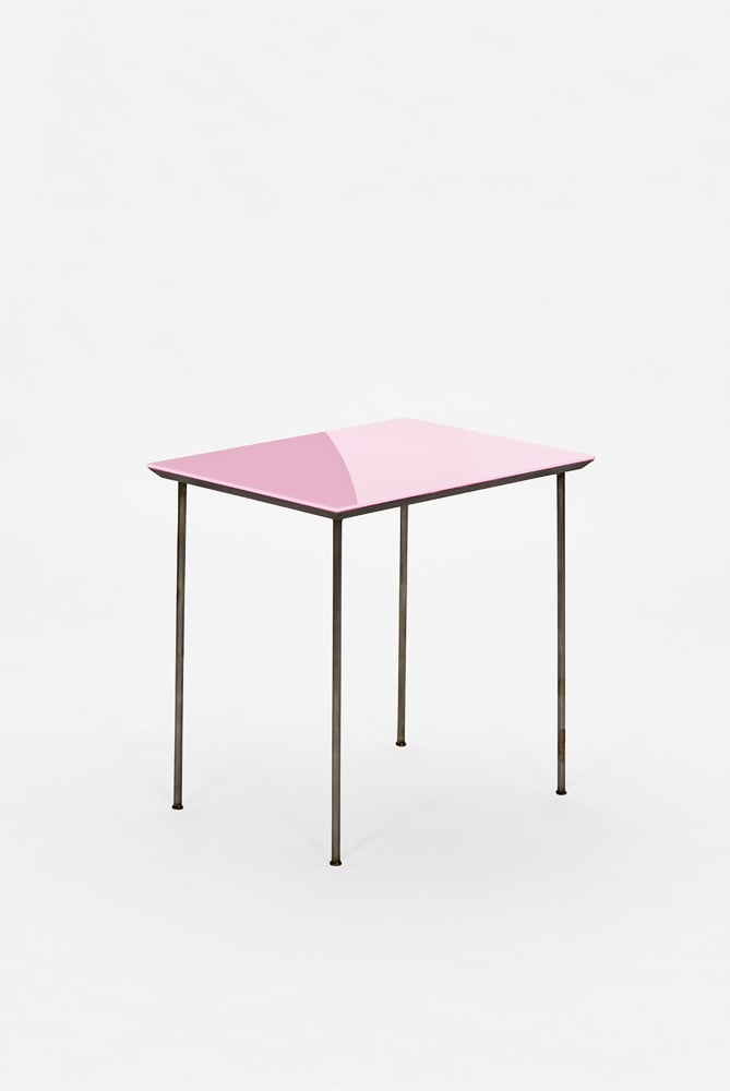 FRANZ WEST

Side table (Beistelltisch)
2004/2023
Steel, wood, glass, lacquer, colored foil
66 x 66.5 x 50 cm / 26 x 26 1/8 x 19 5/8 in
WEST 59592