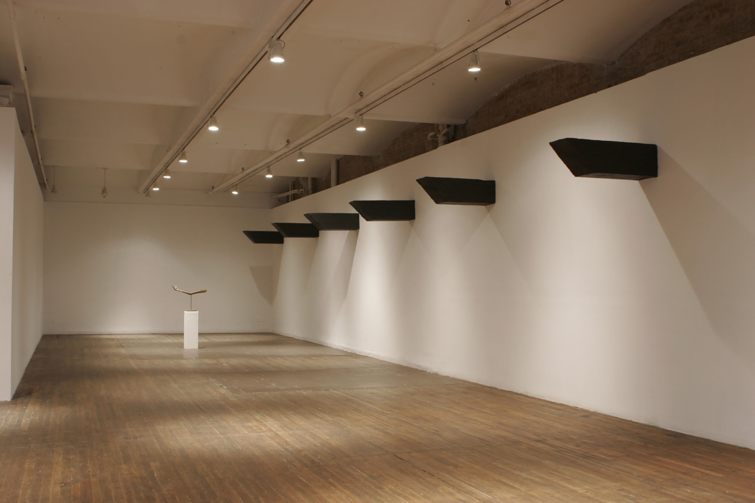 Installation view of sculptures by Valentin Carron