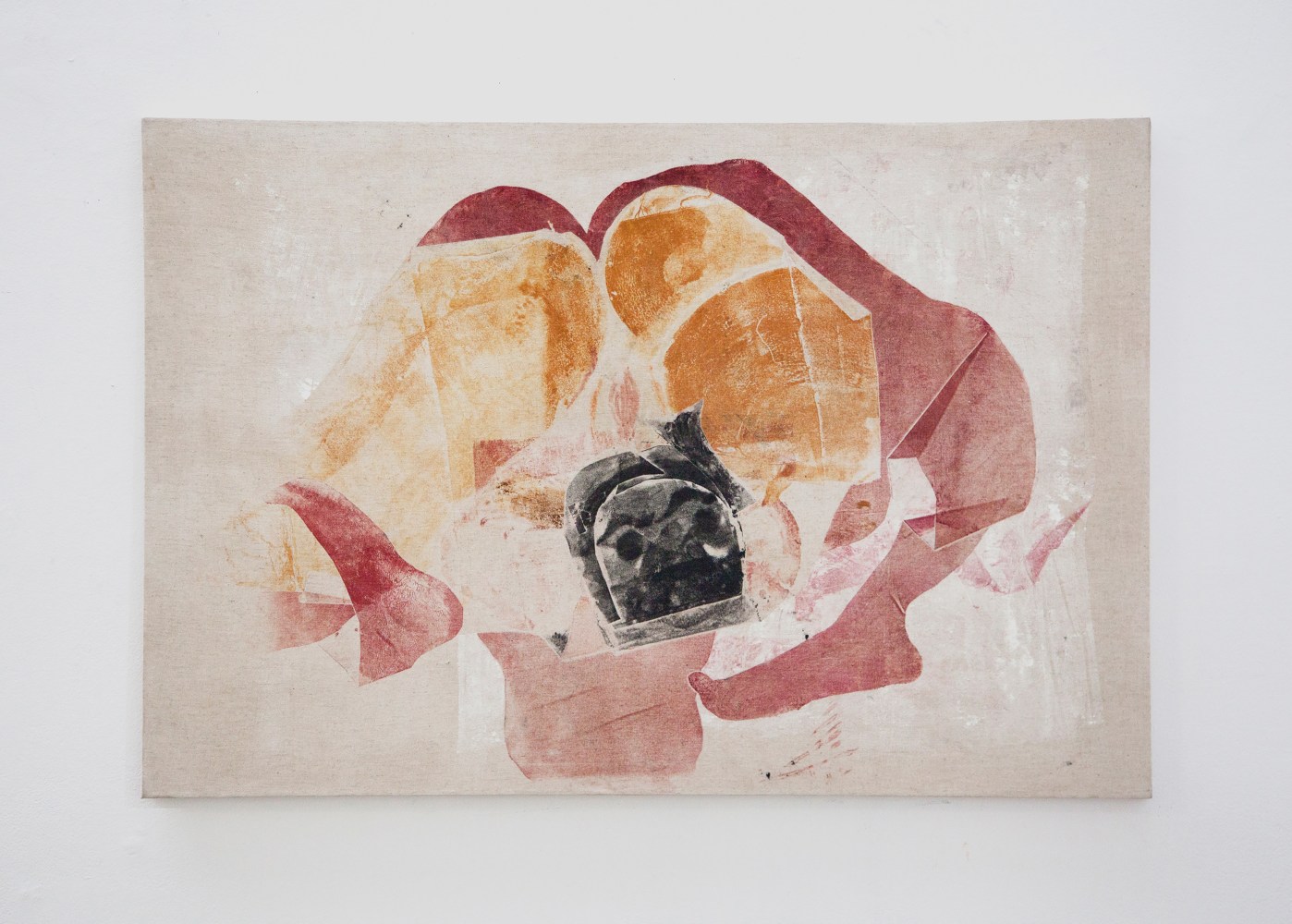 Installation view of painting by Tschabalala Self