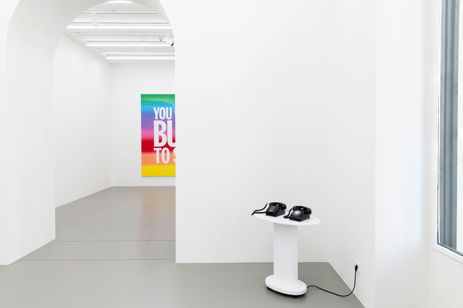 Installation view, John Giorno, God Complex, Galerie Eva Presenhuber, Vienna, 2024