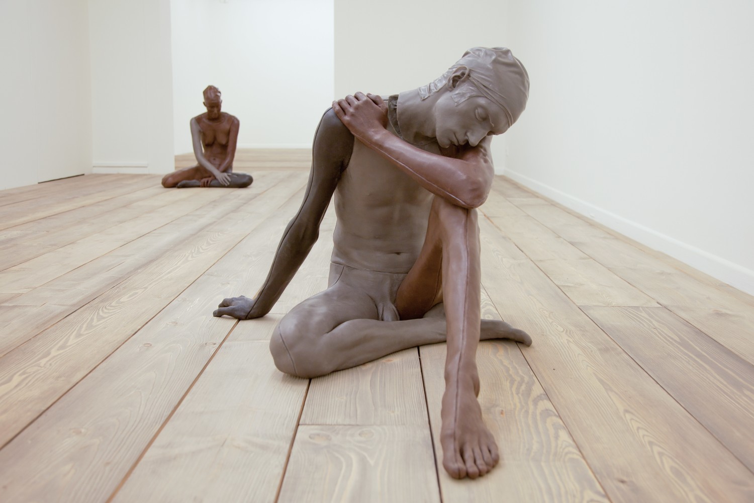 Installation view of sculptures by Ugo Rondinone
