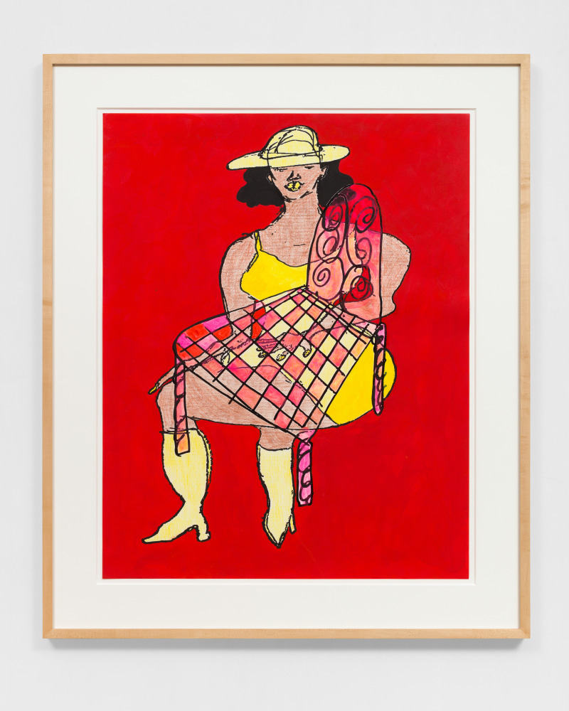 Lady in Yellow on Wide Base Lounge #1

2021

Colored pencil, acrylic paint, gouache, charcoal, graphite on archival inkjet print

Unique

Sheet 91.5 x 72.5 cm / 36 x 28 1/2 in

Frame 114.5 x 95.5 cm / 45 x 37 1/2 in

SELF 50153