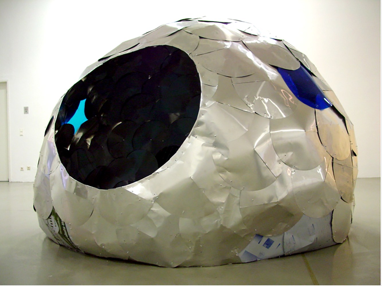 Installation view of sculpture by Oscar Tuazon