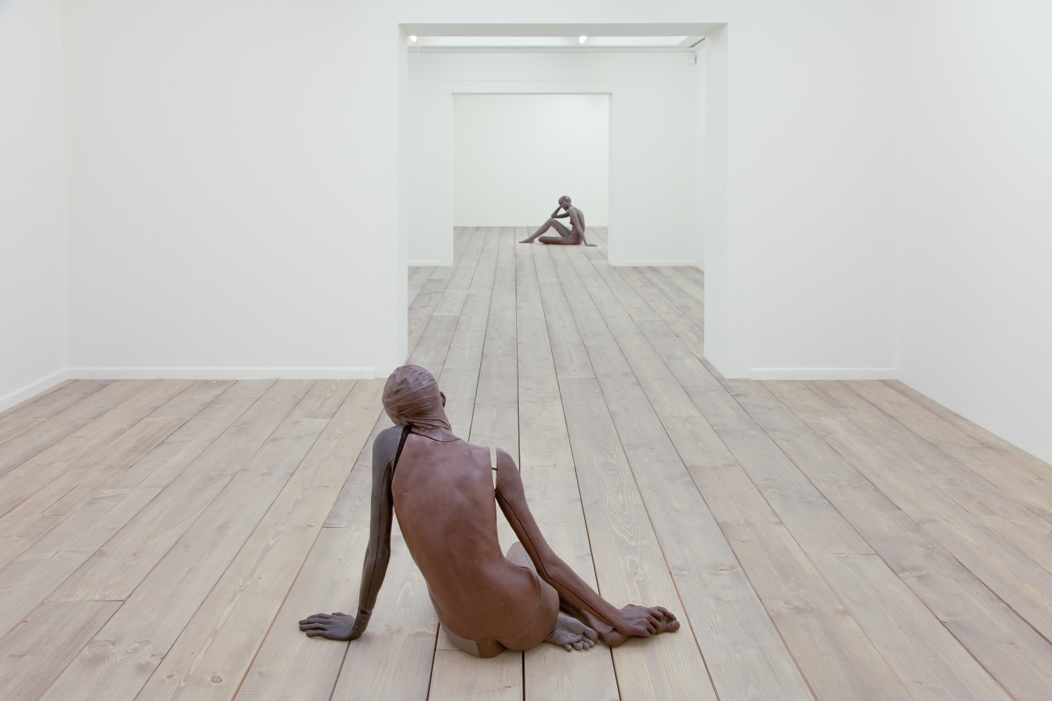 Installation view of sculptures by Ugo Rondinone