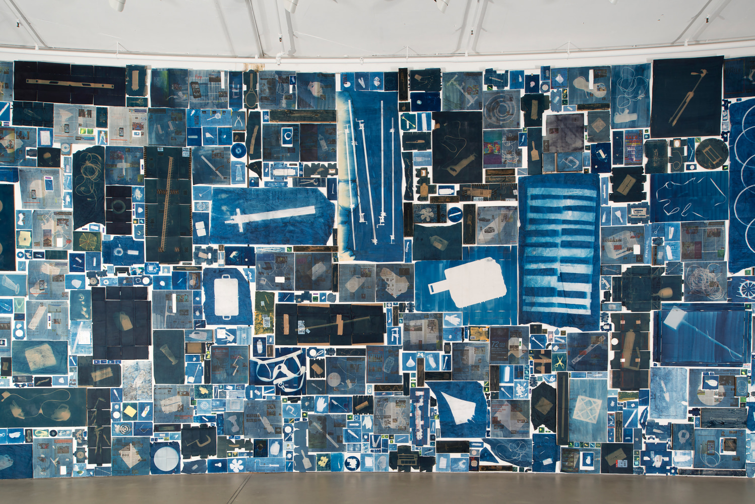 Installation view of a wall work by Walead Beshty