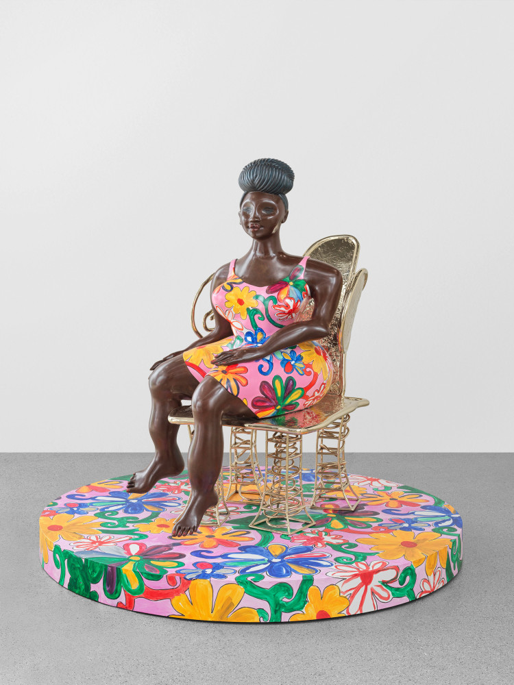 Seated Woman 1

2025

Bronze with patina and oxides with wax coating

Ed. 2/3 + 2 AP

156 x 96 x 95 cm / 61 3/8 x 37 3/4 x 37 3/8 in

&amp;copy; Tschabalala Self