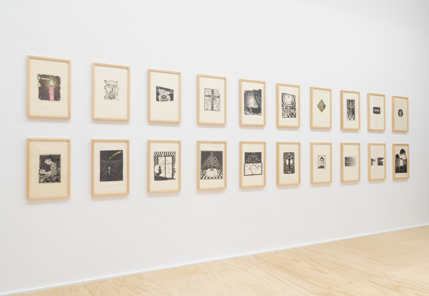 Installation view of Jean-Frédéric Schnyder paintings and sculpture exhibition