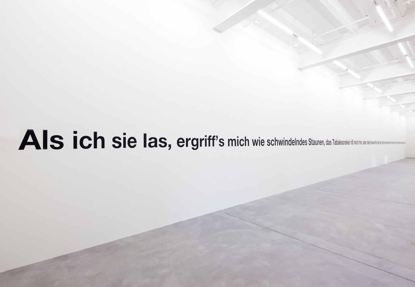Installation view of Liam Gillick wall-based graphic works and wall hangings exhibition