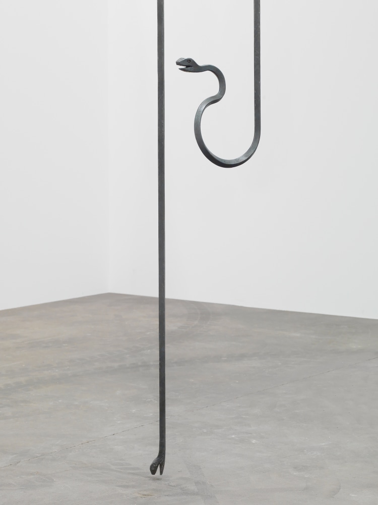 Installation view of sculpture by Valentin Carron
