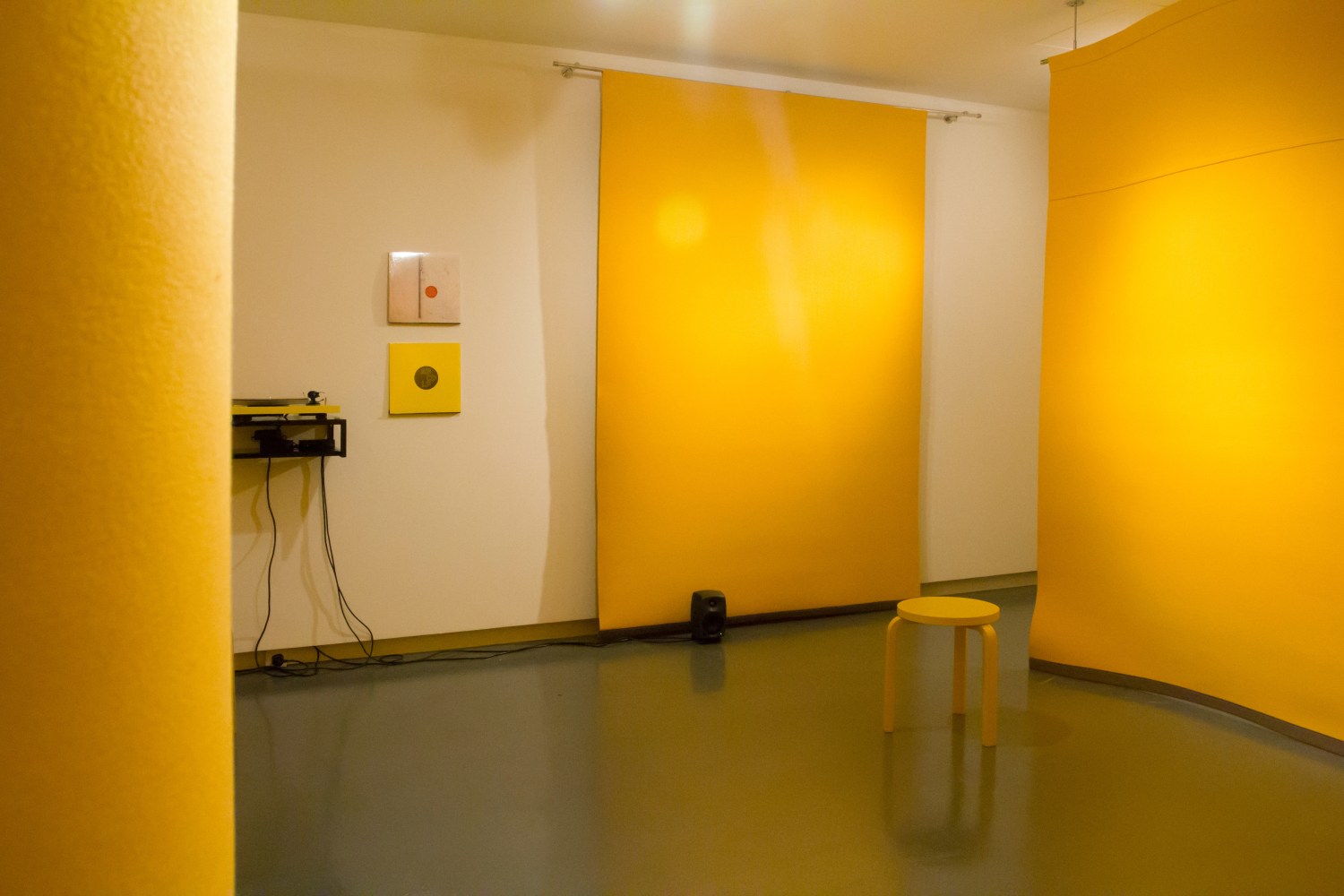 Installation view of sculptures by Angela Bulloch