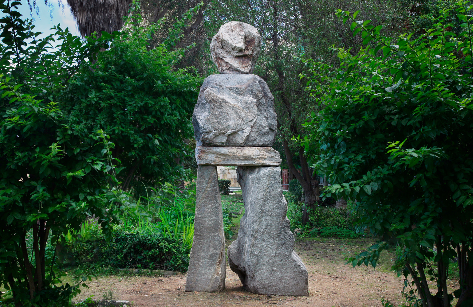 Installation view of sculpture by Ugo Rondinone