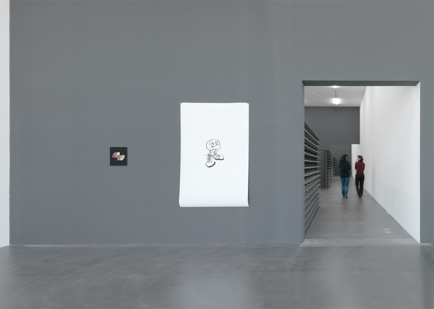 Installation view of sculptures by Liam Gillick
