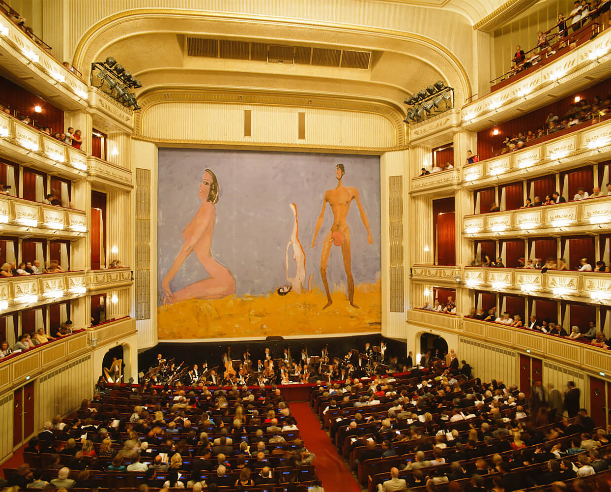 Installation view of work by Franz West