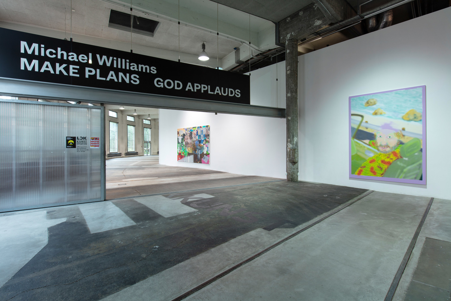 Installation view of paintings by Michael Williams