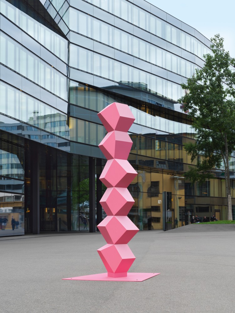 Outdoor view of sculpture by Angela Bulloch