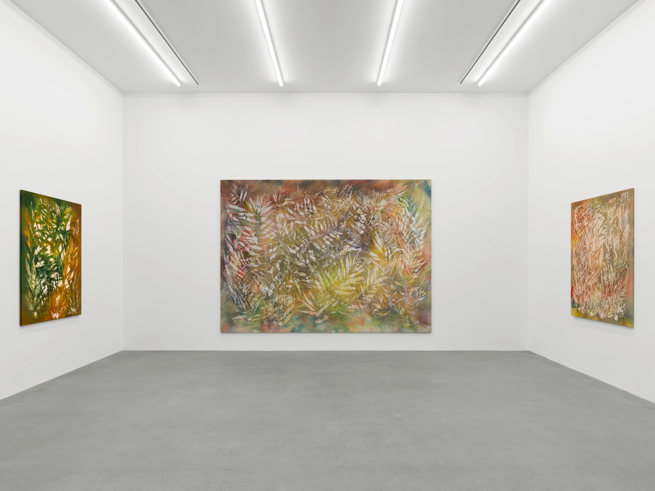 Installation view, Sam Falls, Galerie Eva Presenhuber, Waldmannstrasse, Zurich, 2025
