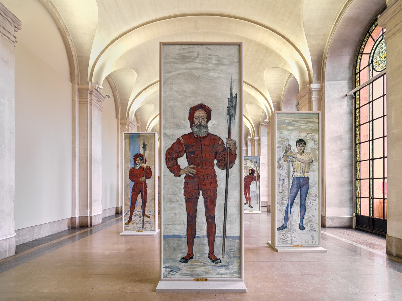 installation view of sculptures by Ugo Rondinone