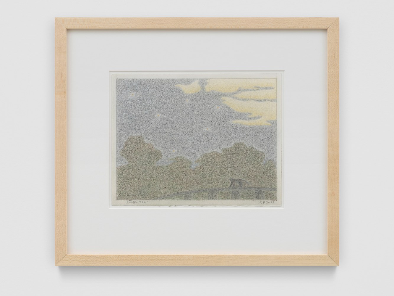 July 1955

2023

Colored Pencil on Arches paper

Sheet 18 x 23 cm / 7 x 9 in

Frame 33.5 x 38.5 x 3 cm / 13 1/4 x 15 1/8 x 1 1/8 in

&amp;copy; John Dilg